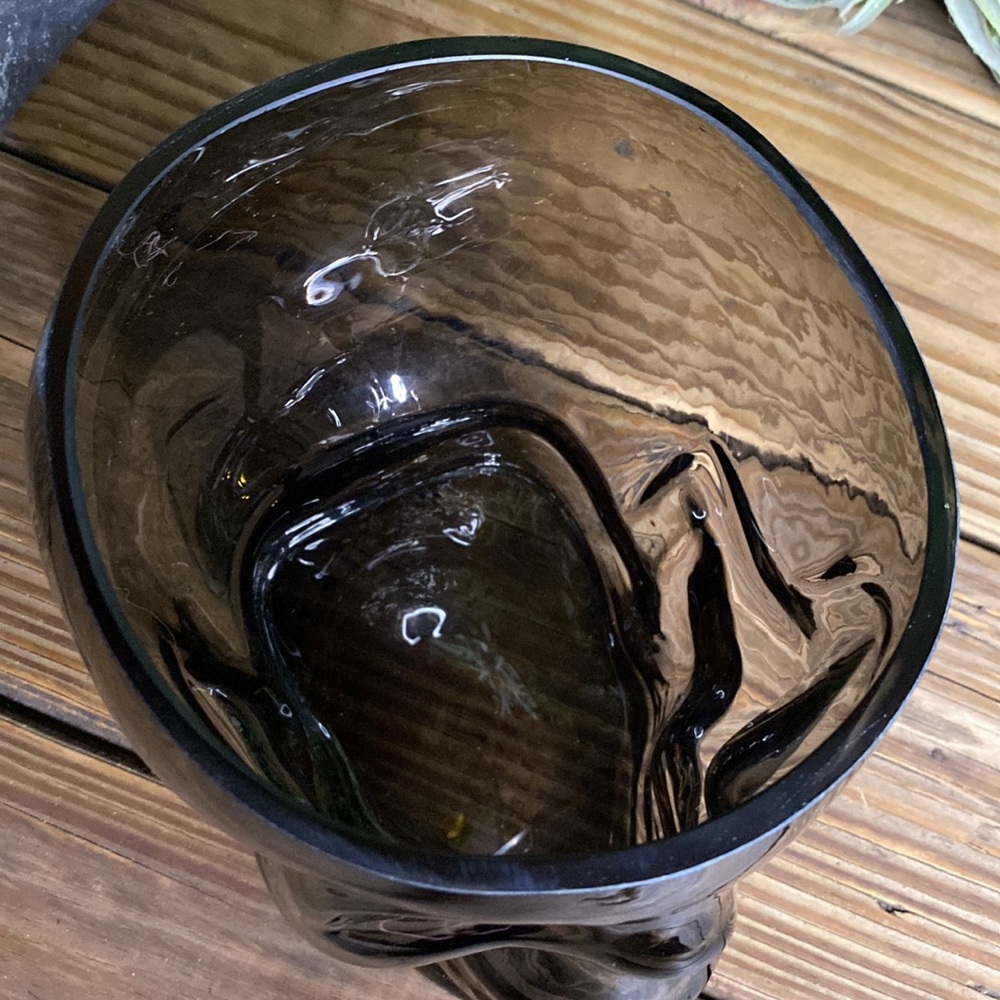 Pottery Barn Blown Soda Lime Glass Ombré Effect Large Skull Ice Bucket 💀 - Picture 12 of 16